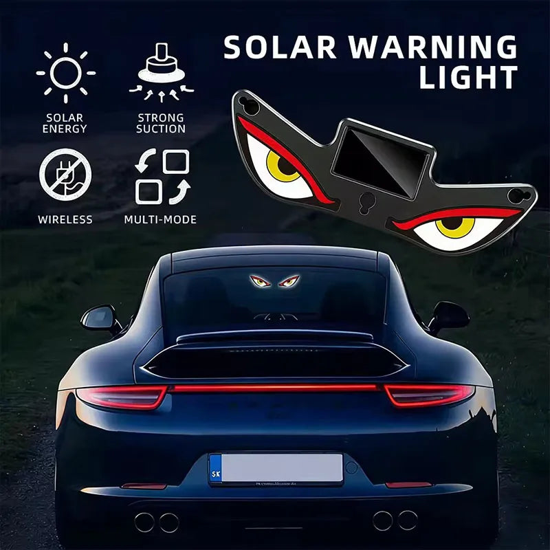 Luz Ambiental LED Solar para Coche, Inalámbrica, con Efecto Ojo de Demonio, Ventosa, Recargable por USB, Lámpara de Ambiente con Efecto de Respiración