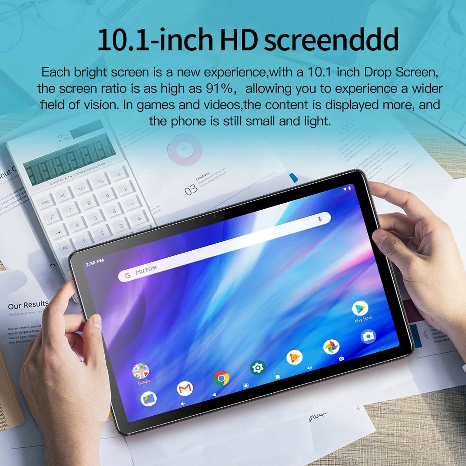 Nueva tableta Pc Android de 10,1 pulgadas Google Play Octa Core cámaras duales Dual SIM 3G tabletas de llamadas telefónicas Bluetooth Wifi 4GB + 64GB ROM