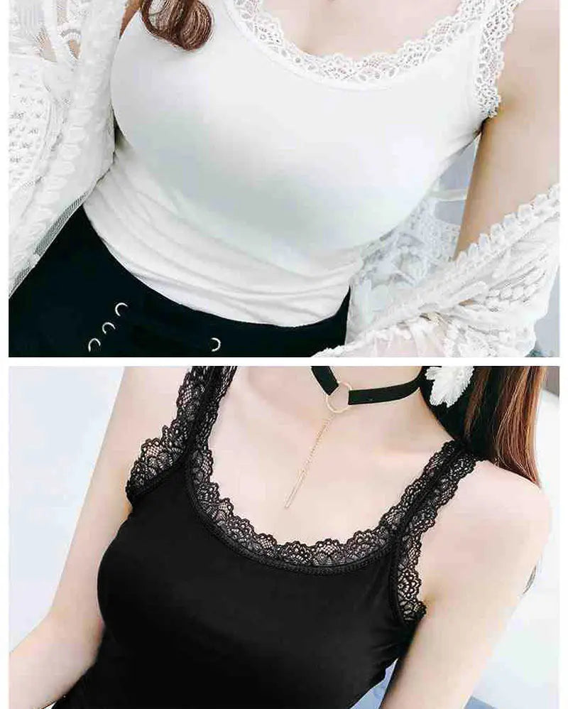 Camiseta sin mangas de verano para mujer con Top de encaje ropa interior roja camisolas de encaje ropa interior suelta chaleco de ropa para mujer