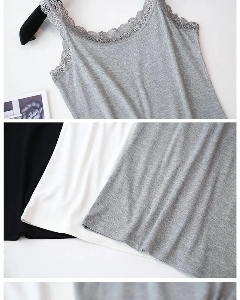 Camiseta sin mangas de verano para mujer con Top de encaje ropa interior roja camisolas de encaje ropa interior suelta chaleco de ropa para mujer