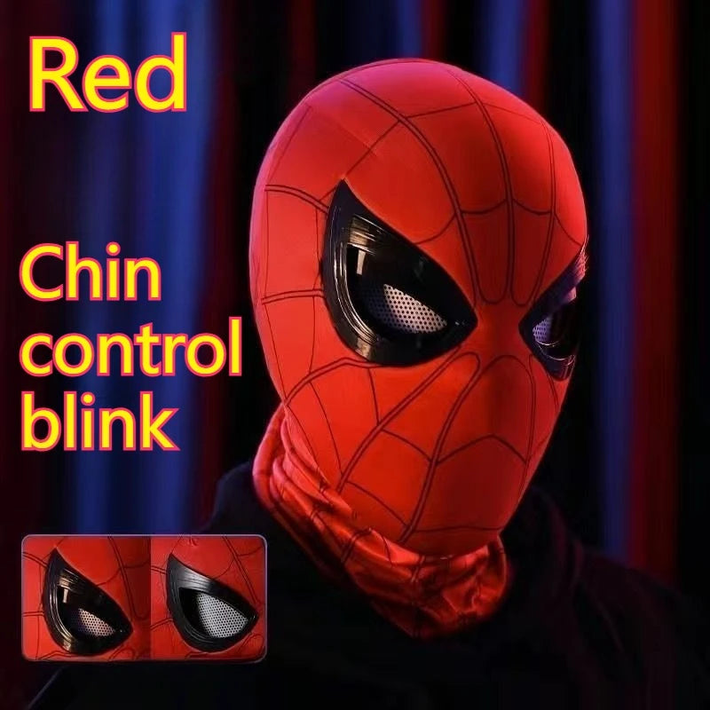 Diadema eléctrica Popular de Spider Man, máscara brillante con carga USB y Flash con Control remoto, regalo divertido y atractivo