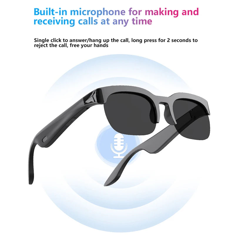 Gafas Inteligentes con IA, Cámara HD de 8MP, Grabación 8K, Traducción en Tiempo Real con IA, Auriculares Bluetooth 6.0, Grabación de Llamadas, Gafas de Sol con Música