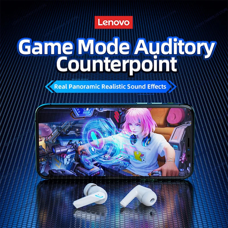 Auriculares Lenovo GM2 Pro para Juegos, Bluetooth 5.4, Auriculares Deportivos, Modo Dual, Llamadas HD, Reducción de Ruido, con Micrófono, Auriculares para Música
