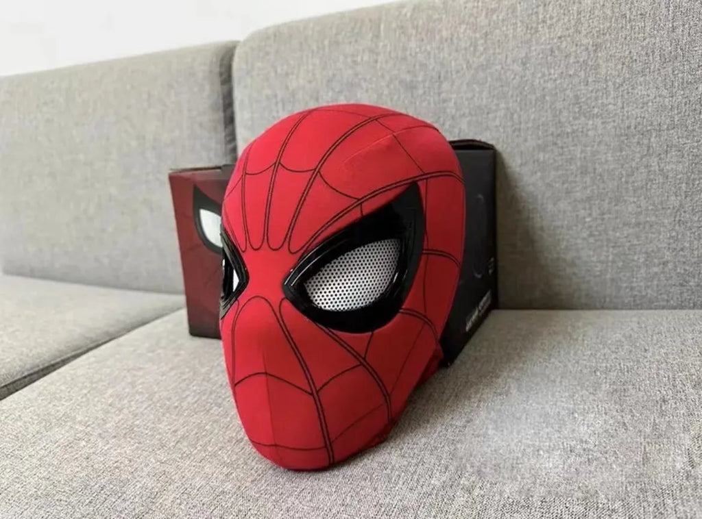 Diadema eléctrica Popular de Spider Man, máscara brillante con carga USB y Flash con Control remoto, regalo divertido y atractivo