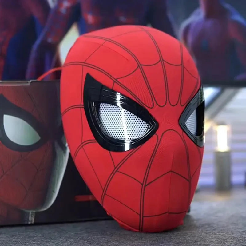 Diadema eléctrica Popular de Spider Man, máscara brillante con carga USB y Flash con Control remoto, regalo divertido y atractivo