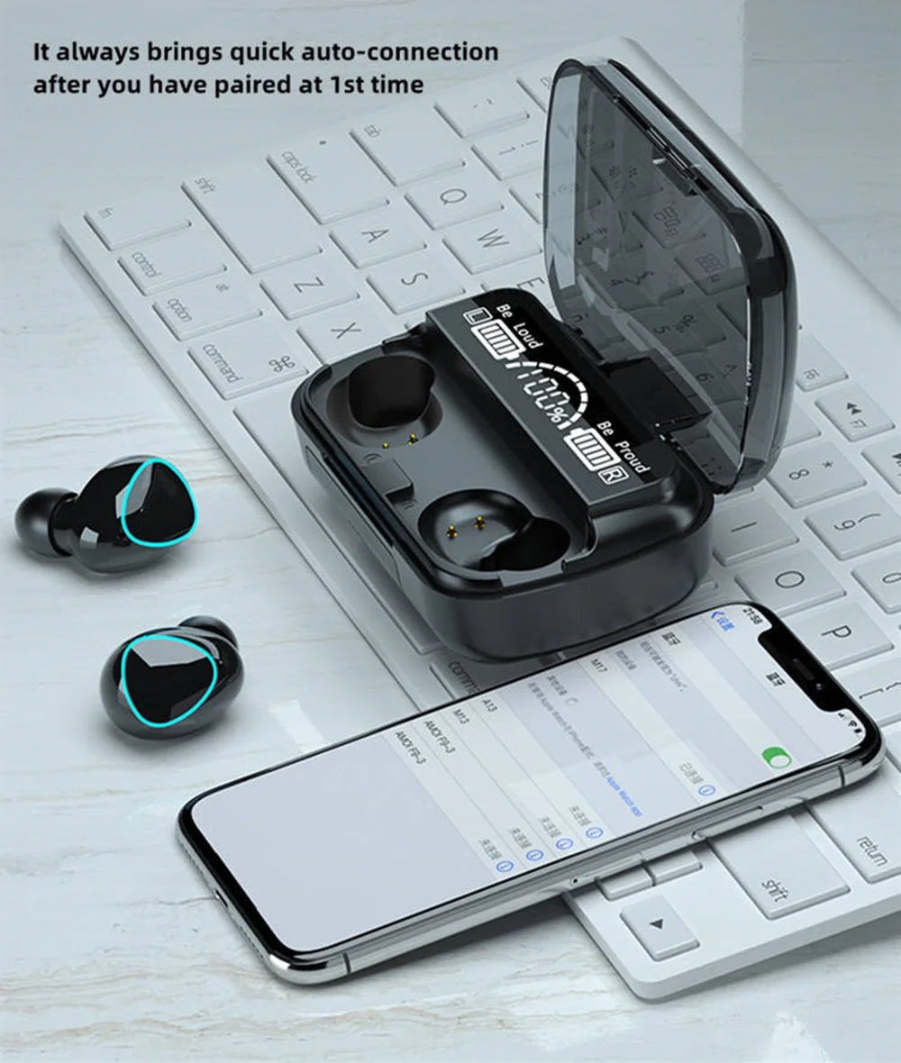 Nueva llegada M10 auriculares inalámbricos de alta calidad auriculares con sonido perfecto juego deportivo música BT auriculares con banco de energía