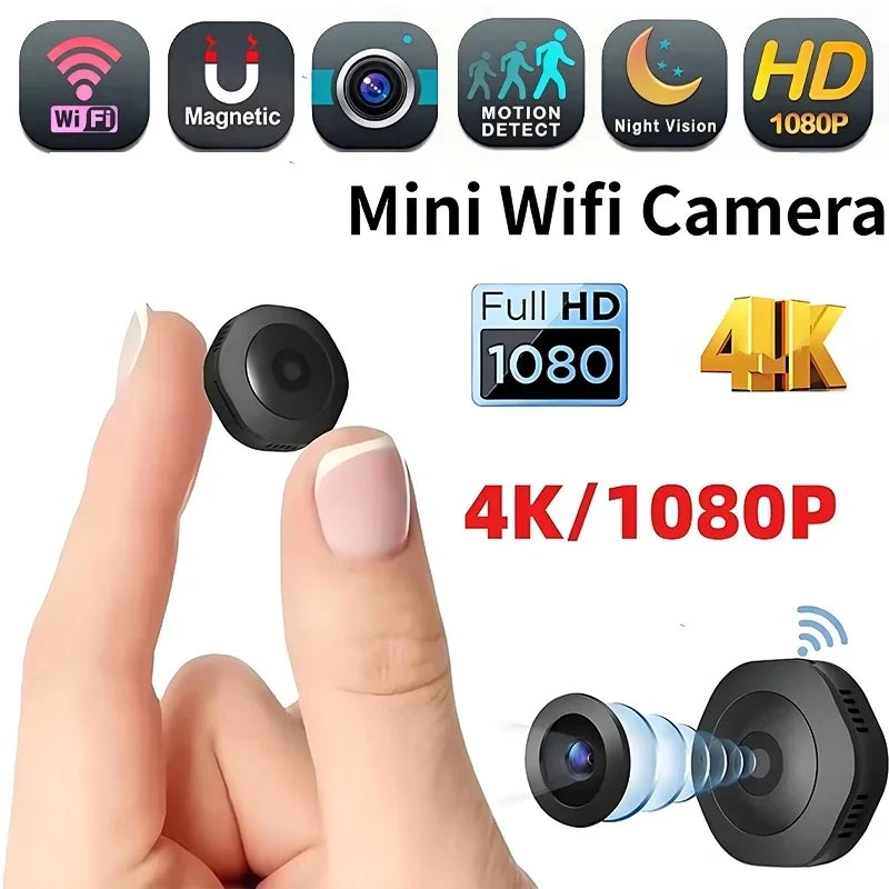 Nueva Mini Cámara Inalámbrica 4K HD, Cámara Portátil con Visión Nocturna, Videograbadora, Monitor Remoto WiFi, Grabadora de Voz y Video, Cámara de Seguridad