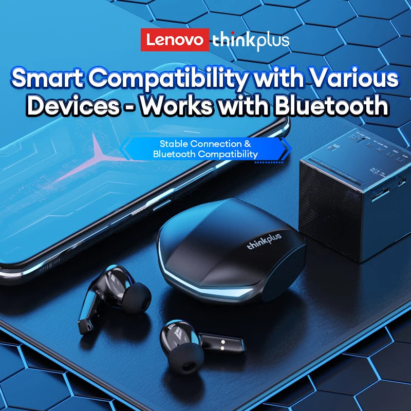 Auriculares Lenovo GM2 Pro para Juegos, Bluetooth 5.4, Auriculares Deportivos, Modo Dual, Llamadas HD, Reducción de Ruido, con Micrófono, Auriculares para Música