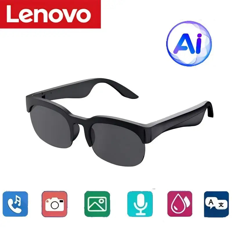 Lentes Inteligentes Lenovo con Asistente de Voz, Control Táctil de Música, Llamadas Bluetooth, Lentes de Sol Deportivos de Moda para Hombre y Mujer, Novedad 2026