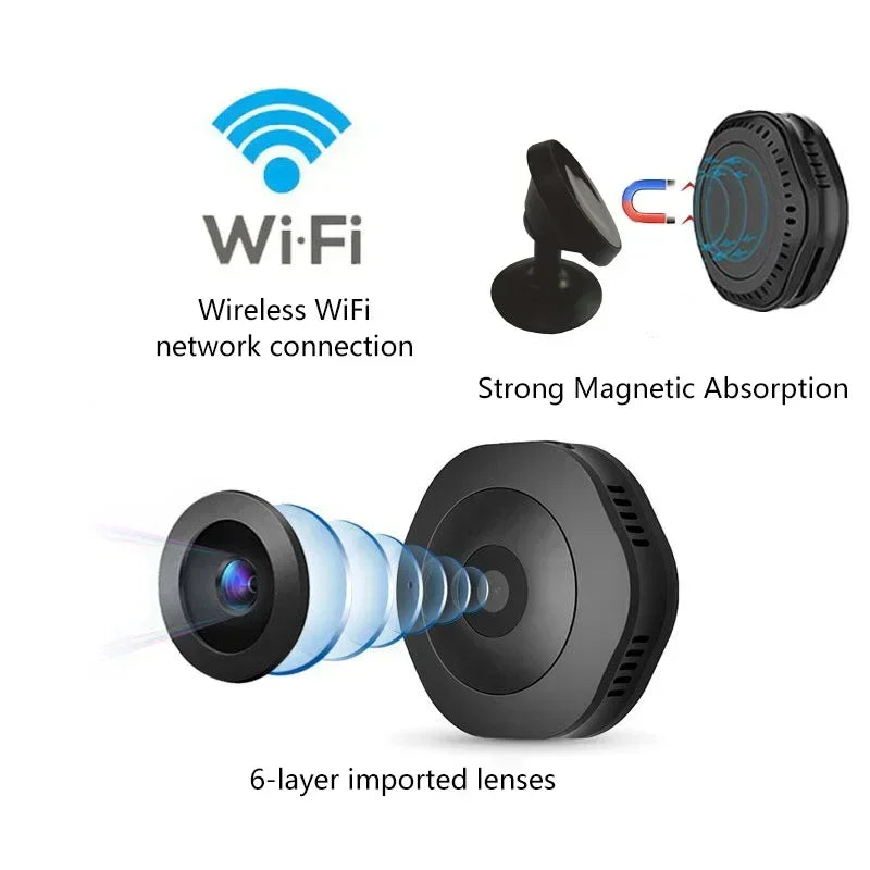 Nueva Mini Cámara Inalámbrica 4K HD, Cámara Portátil con Visión Nocturna, Videograbadora, Monitor Remoto WiFi, Grabadora de Voz y Video, Cámara de Seguridad