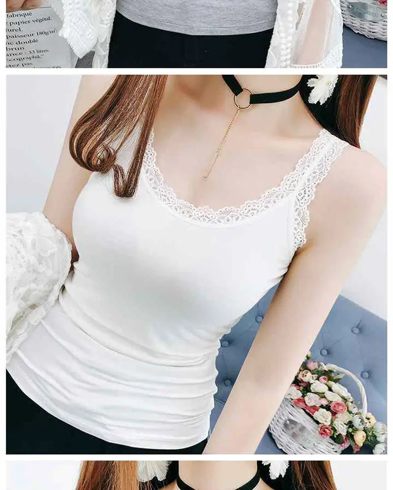 Camiseta sin mangas de verano para mujer con Top de encaje ropa interior roja camisolas de encaje ropa interior suelta chaleco de ropa para mujer